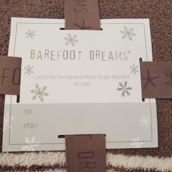 Barefoot Dreams CozyChic Varigated Multi Stripe Blanket Throw NEW Purple - Picture 5 of 8